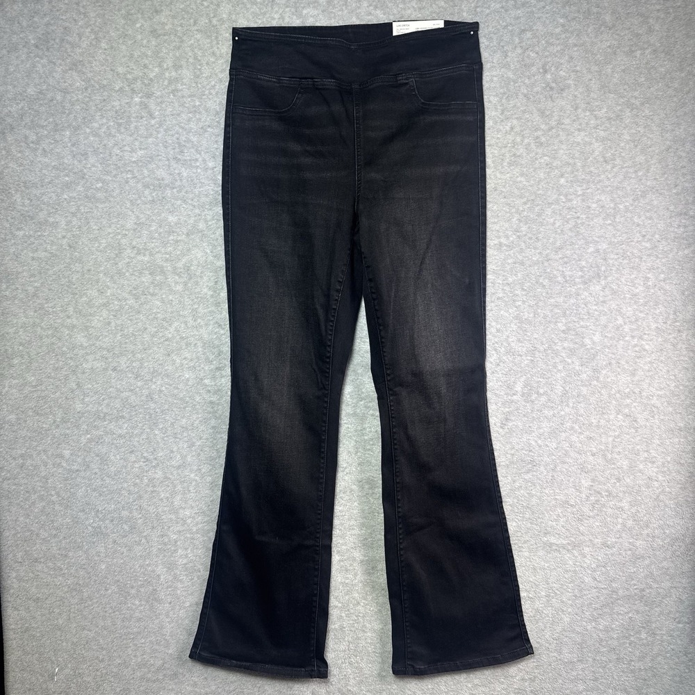 NWT American Eagle Women Pull-On Kick Boot Jeans Size Medium 8/10 Black Denim